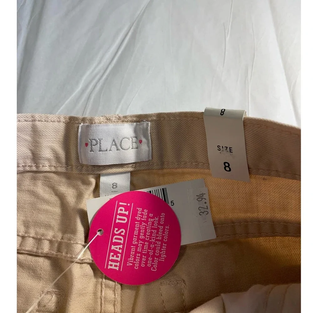 Place Step Hem Denim skirt Soft Rose pink distressed hem solid pastel. Size 8